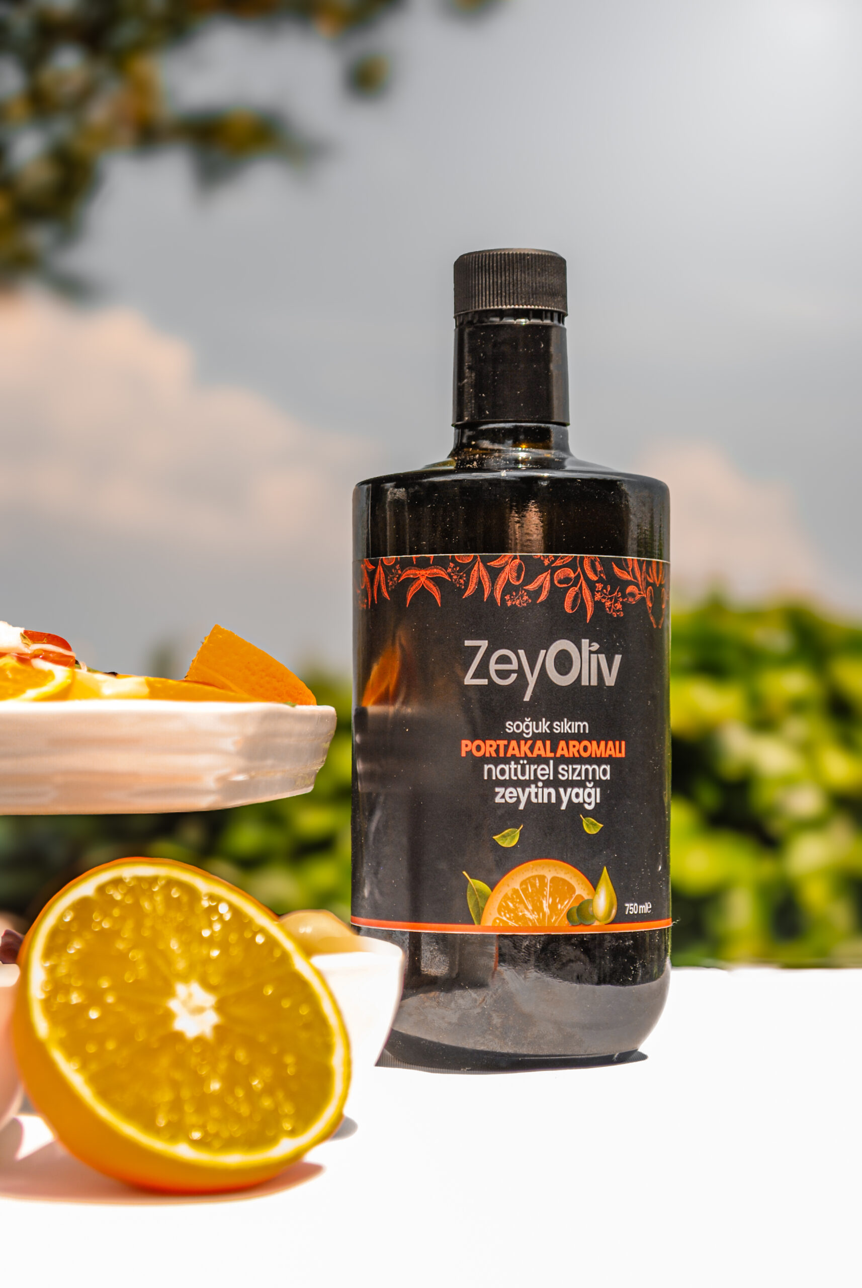 Portakal Aromalı Soğuk Sıkım Zeytinyağı 750 ML Cam Şişe