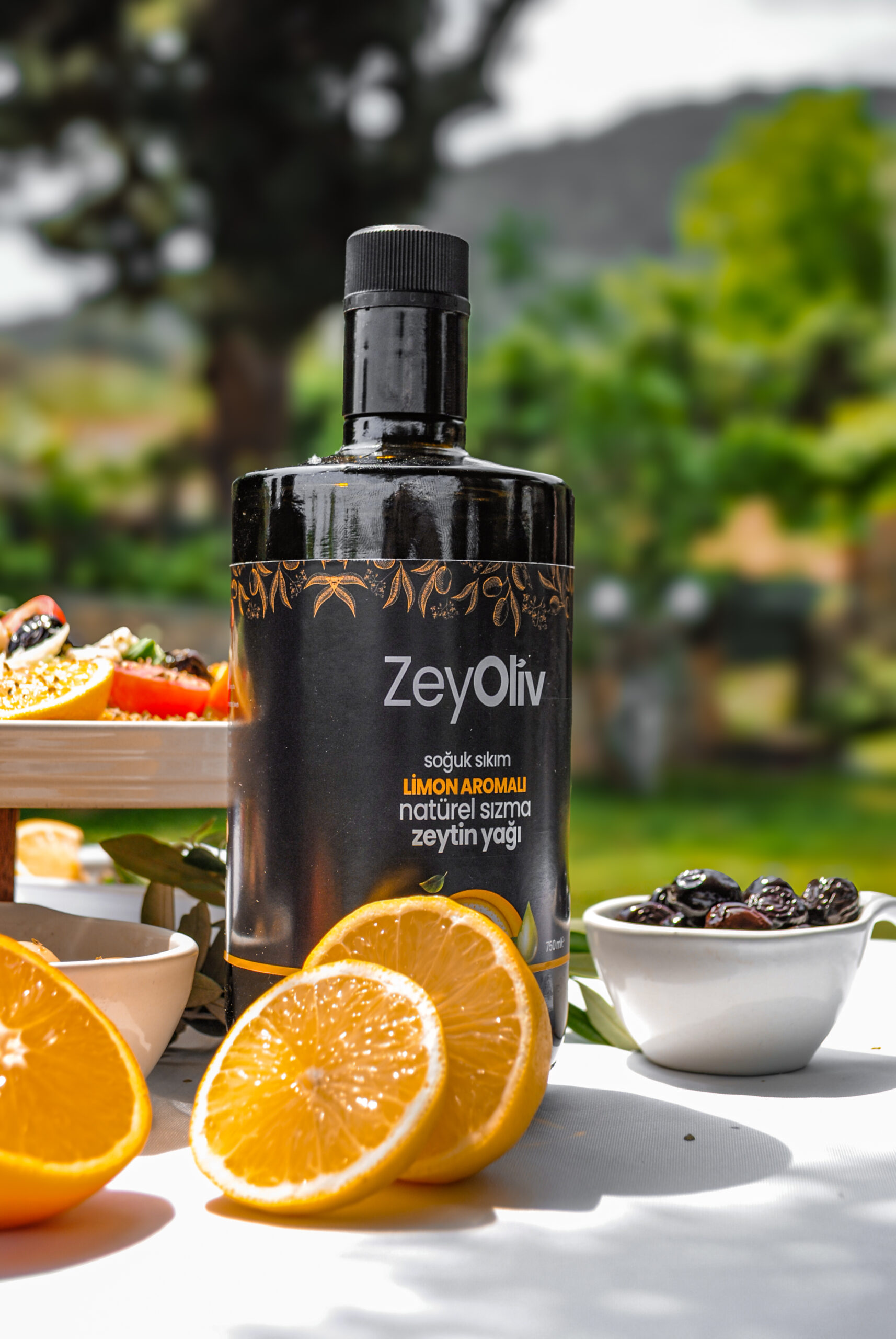 Limon Aromalı Soğuk Sıkım Zeytinyağı 750 ML Cam Şişe